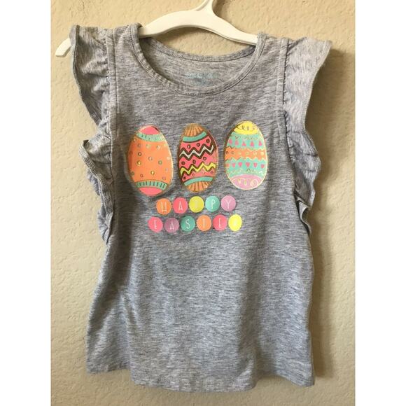 Lot of 2 Holiday Easter Egg Halloween Sparkle Short Sleeve Girls Top Size XS 4/5 - Picture 2 of 7